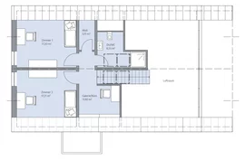 Grundriss Dachgeschoss - MEISTER-HAUS Kollektion. Die eingeschossige Variante. 